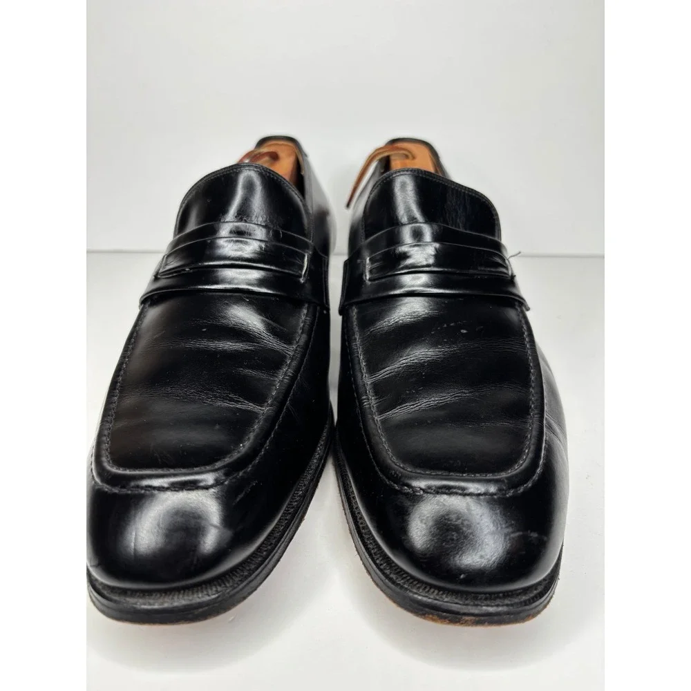 Vtg Church's Penny Loafers Men 10.5W UK 9.5H Black Custom Grade Leather England